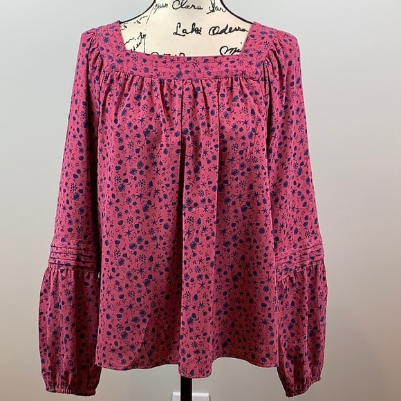 LC Lauren Conrad Floral Print Peasant Blouse - Picture 4 of 6